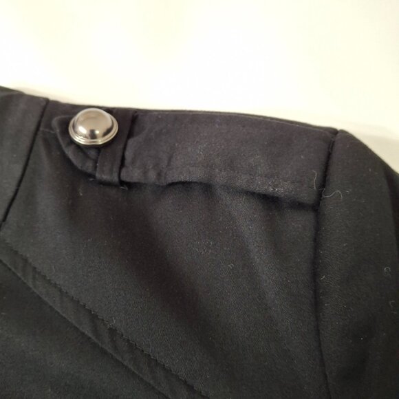 Womens Indie Goth Cropped Pea Coat Military Style Jacket Sz XL Epaulettes - Picture 11 of 16